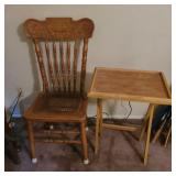 Pressed Back Chair & Folding TV Tray