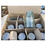 (12) quart size canning jars Blue tint