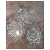 Glass Platter, Divided Plate and Bowl