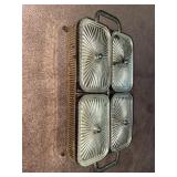 Table Top Server w/4 Arcoroc France Dishes and