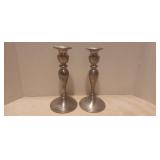 (2) Pewter Candlestick Holders