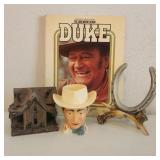 Very Fragile Wooden Scale Farmhouse and Cowboy