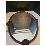 Wood Framed Oval Mirror