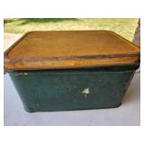 12x8x9 Green and Yellow Metal Box