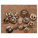 Silver and Goldish Metal Star Decals