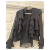 Sheer Spaghetti Strap Shirt and Sheer Ruffle