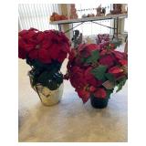(2) Artificial Poinsettia Plants