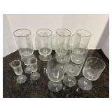 (4) Tea + (5) Juice + (3) Cordial Glasses