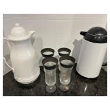 (2) Coffee Thermos + (4) Glass Cordials
