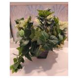 Decorative Metal Pot w/ Faux Foliage