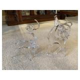 (2) 10 in. Clear Acrylic Reindeer