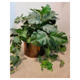 8.5in Copper Planter w/ Faux Foliage