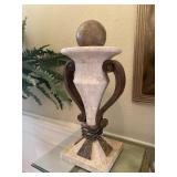 18 in. Faux Marble Candle Holder