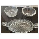 (3) Glass Serving  Bowls