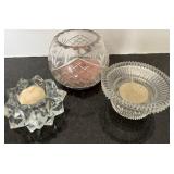 (3) Glass Candle Holders