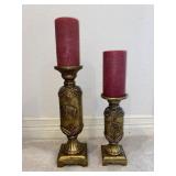 Pair of Elephant Candle Holders 10&14 in.