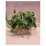 Handled Basket & Faux Foliage