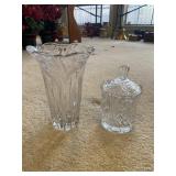 Glass Vase and Covered Dish