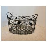 14x9x9in Metal Basket & Candles