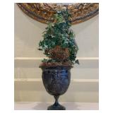 11 in. Garden Ridge Metal Planter w/Faux Plant