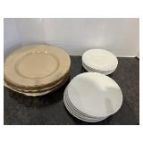 Glass Plate (10)  / Ceramic Saucers (12) Lot