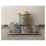 Candle Holders and Tray