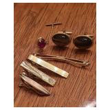 Gold Toned Cufflinks & Tie Pins