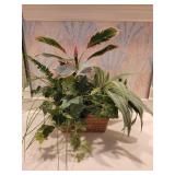Sea Grass Basket with Faux Foliage