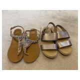 (2) Pairs of Rose Gold Colored Sandal