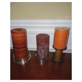 Assorted Candle Holders W/ Candles
