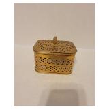 5x4x4in Brass Potpourri Box