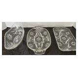 (3) Glass Serving Pieces