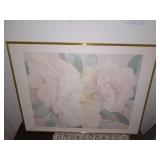 Gold Trim Rose Print