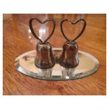 Silver plated Bells on mirror