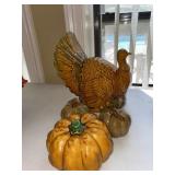 Turkey and (3) Pumpkins