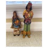 Native American Couple Figurine, 9 & 11 in.