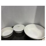 (2) Calypso Serving Dishes + Salad Bowl