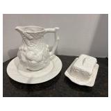 Pitcher, Plate, Butter Dish