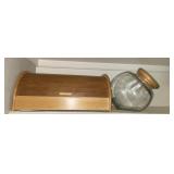 Bread Box and Glass Jar w/Lid
