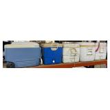 (5) Assorted Size Coolers
