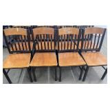 (4) Steel Restaurant Chairs w/Wood Seat and Back