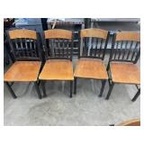 (4) Steel Restaurant Chairs w/Wood Seat and Back