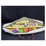 Ropoda Six Player Croquet Set with Wooden Mallets