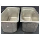 (2) Stainless Steel Third Pans 6 in Deep