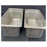 (2) Stainless Steel Third Pans 6 in Deep