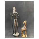 Wooden Girrafe and Man