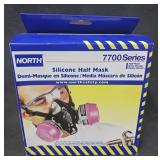 (2) North 7700 Series Silicone Half Mask Medium