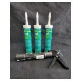 (3) Tubes of Caulk & 9in Caulk Gun