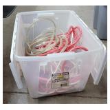 Tote with Red and White Rope Lights