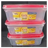 (3) Home Smart Plastic Container